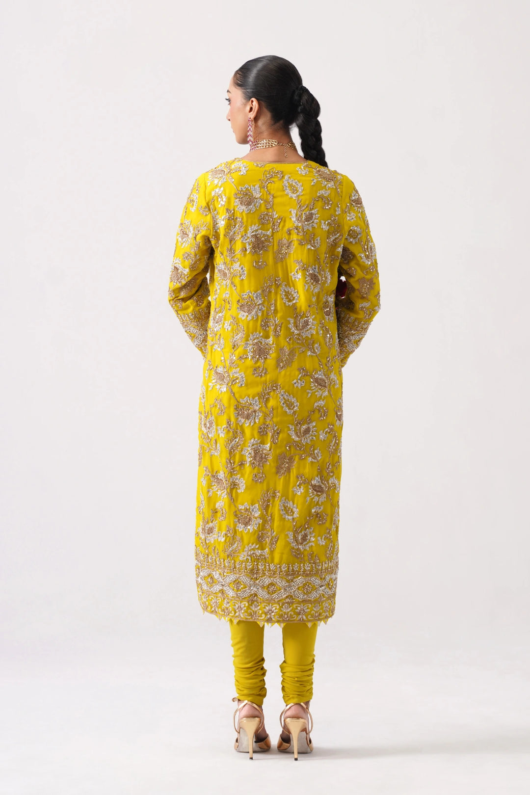 Zaar Bagh - Long Kurta Set - Mustard Yellow