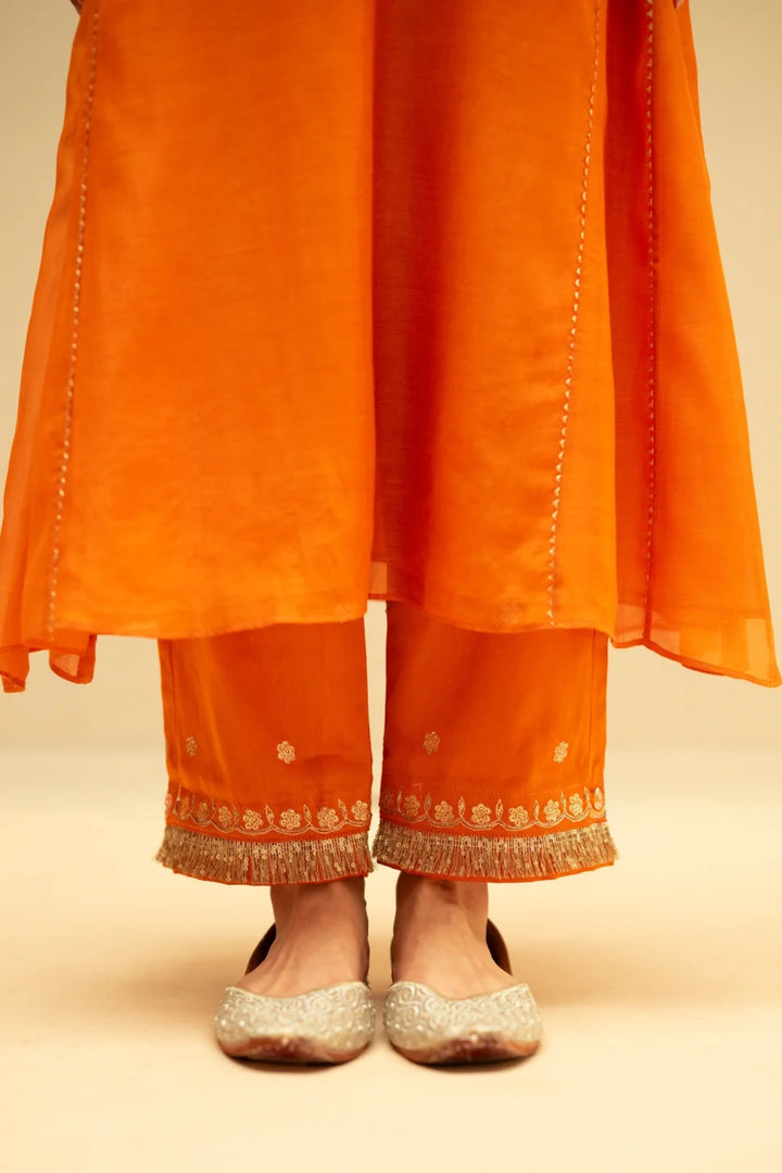 Chaandbali Mul Chanderi Aline Kurta Set