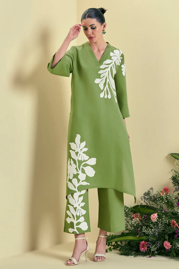 Origani Green Willow Kurta Set
