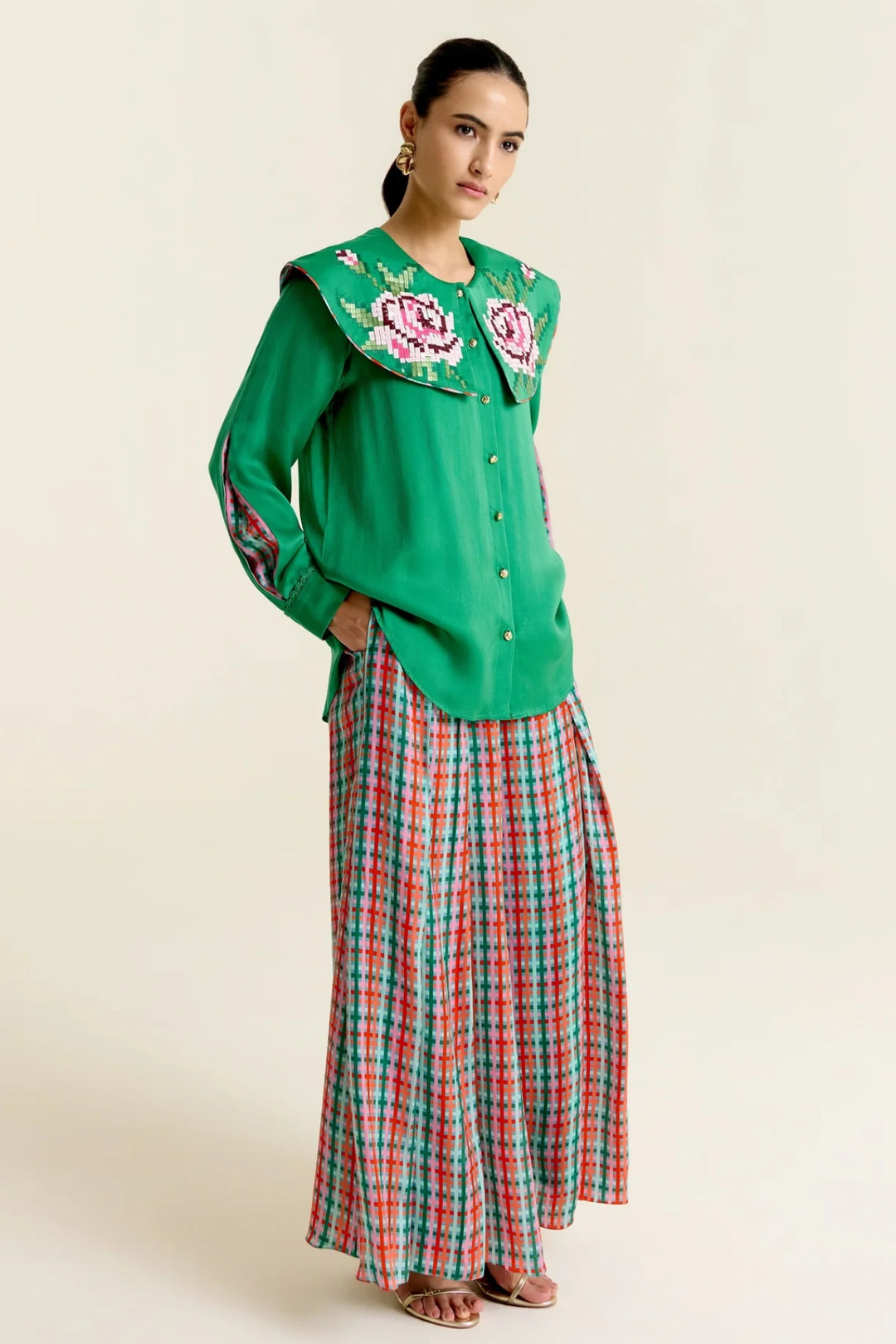 Mint Peter Pan Collar Shirt