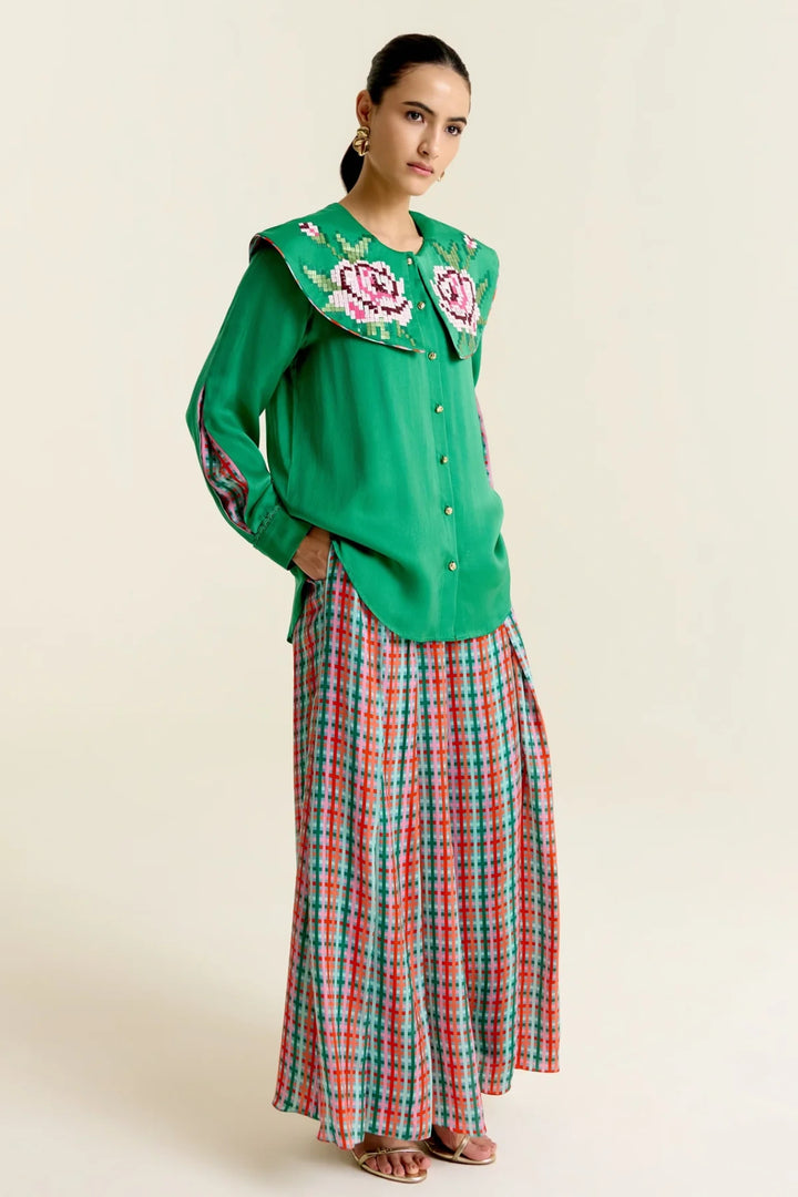 Mint Peter Pan Collar Shirt