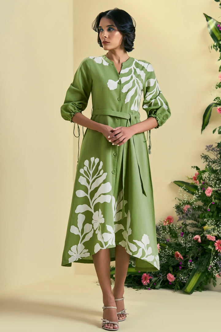 Origani Green Iris Dress