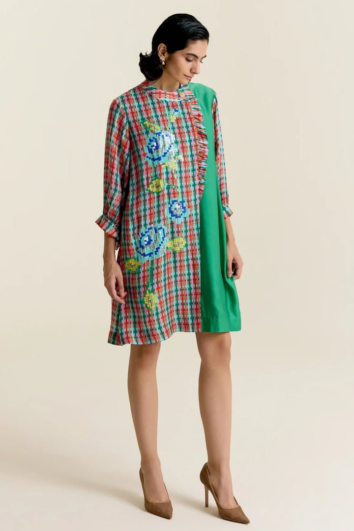 Mint Frill Shirt Dress