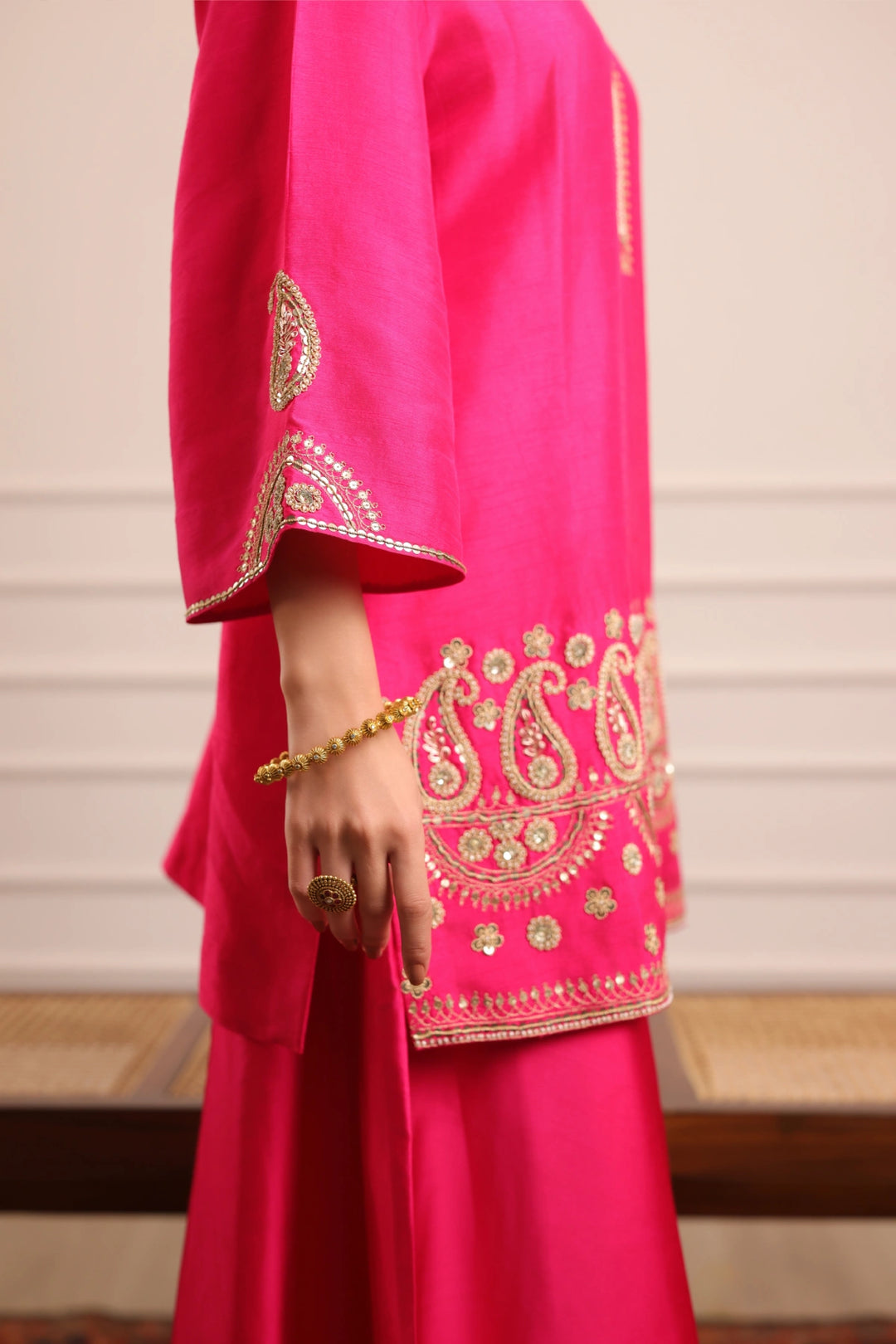 Keri Waterfall Pant Set Rani Pink