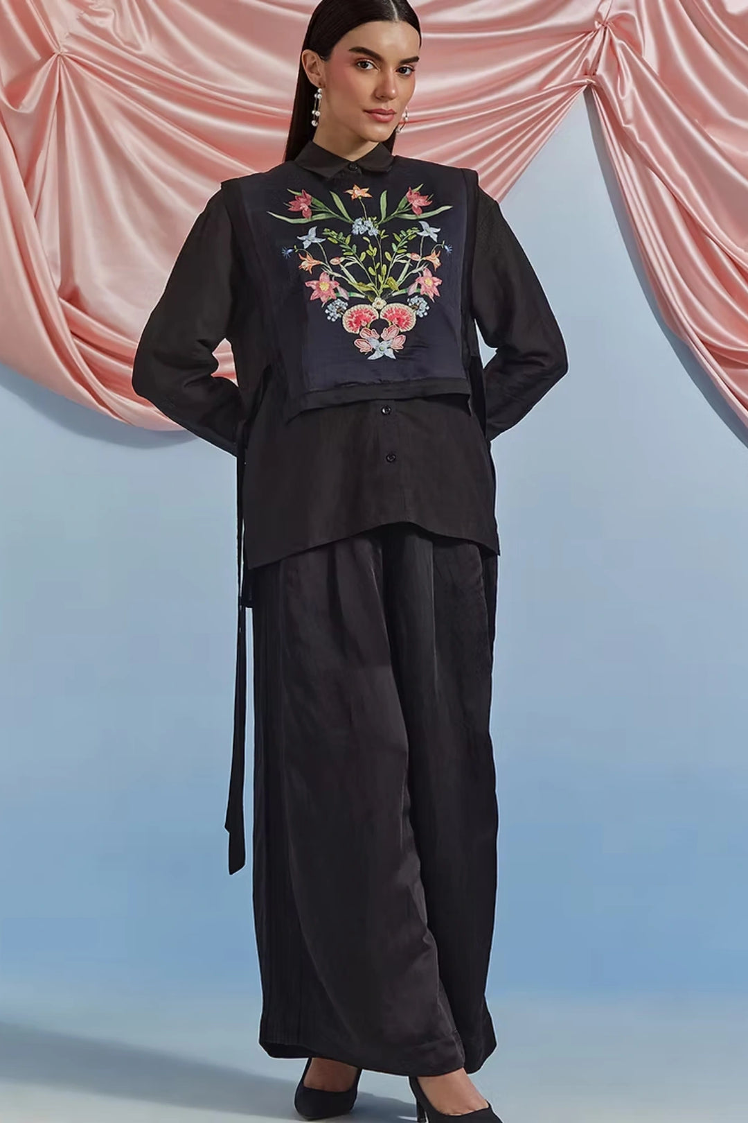 Bouquet Bib & trouser Set - black