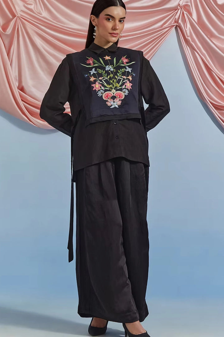 Bouquet Bib & trouser Set - black