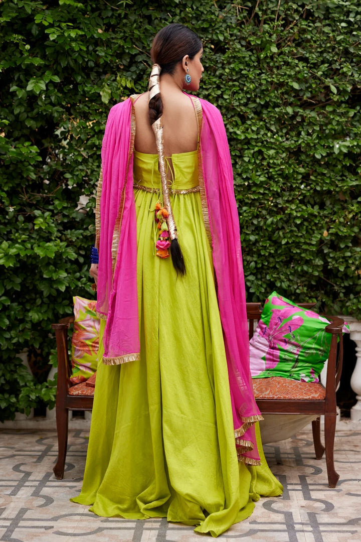 Lime green traditional gown
