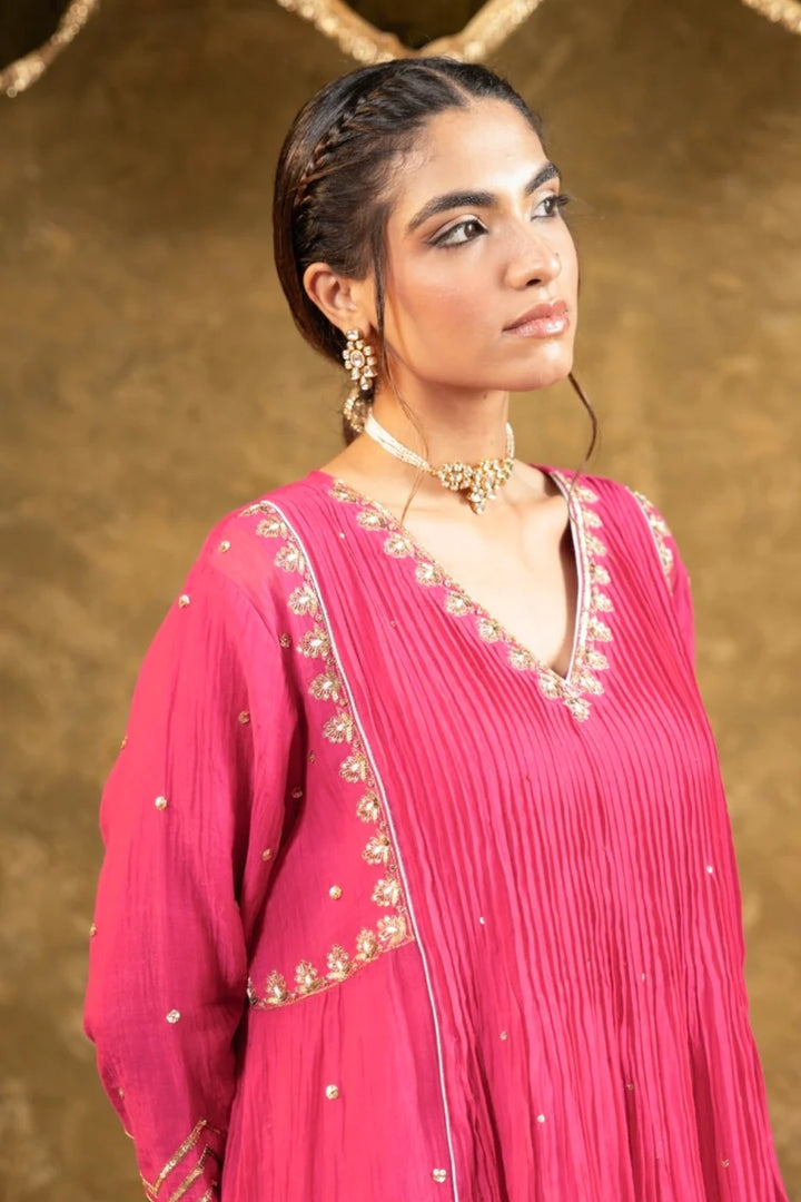 Pink 5 Boota Kurta Set