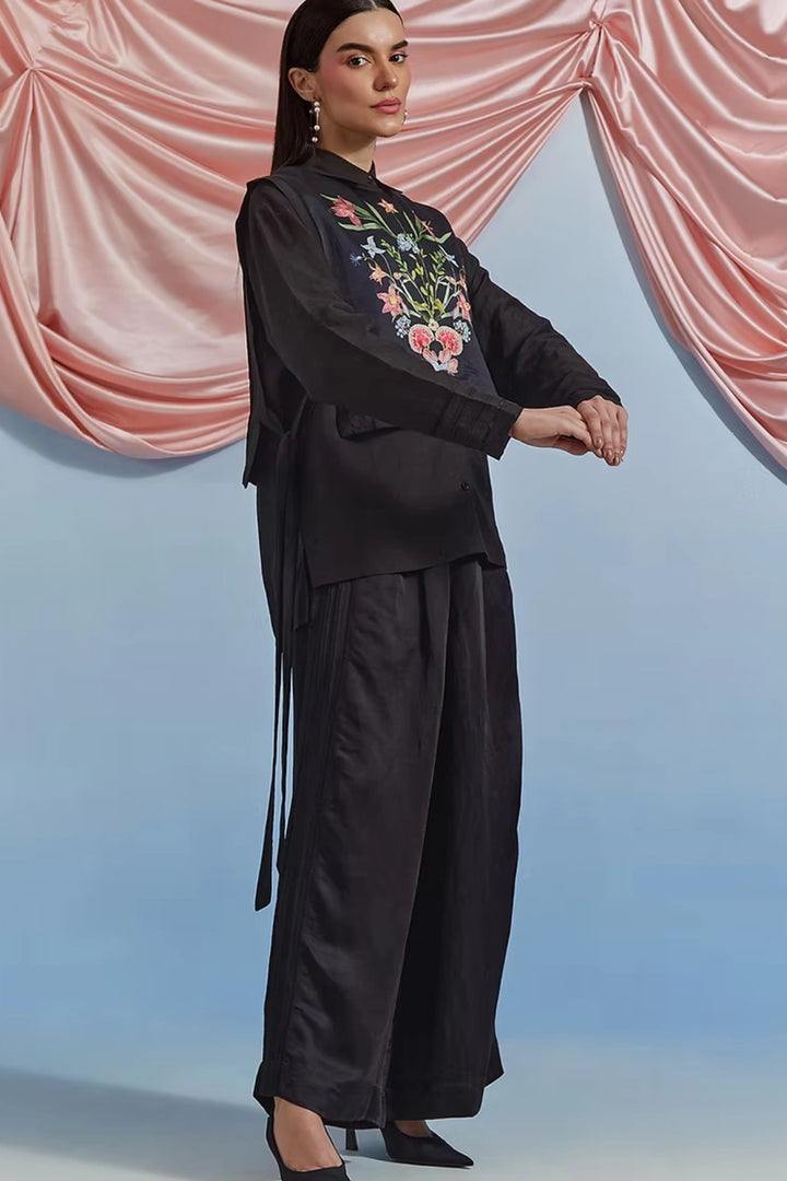 Bouquet Bib & trouser Set - black