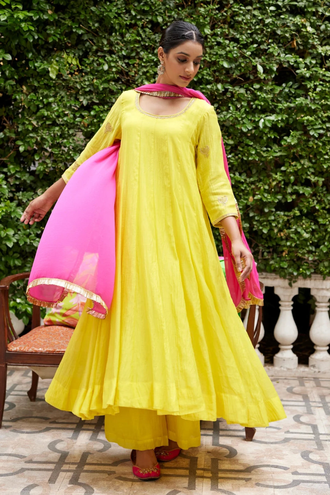 Lime Yellow Anrakali