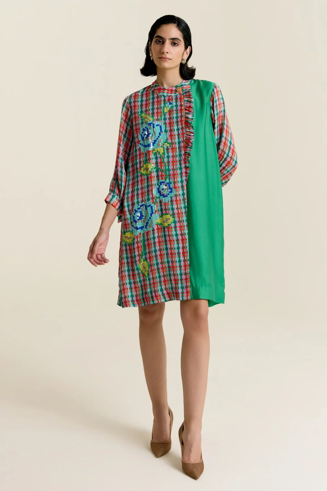 Mint Frill Shirt Dress