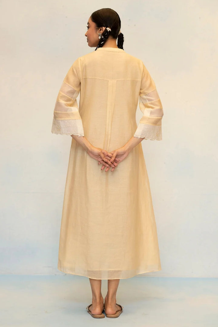 Zara Mul Chanderi Tunic Set in Beige