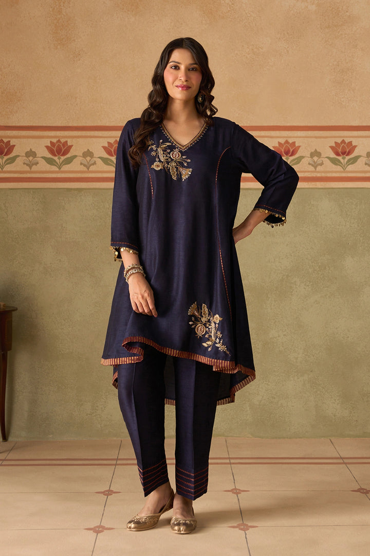 Navy Blue Kurta Set