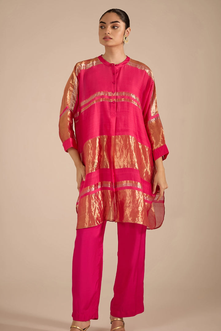 Pink Tissue Kimono Set