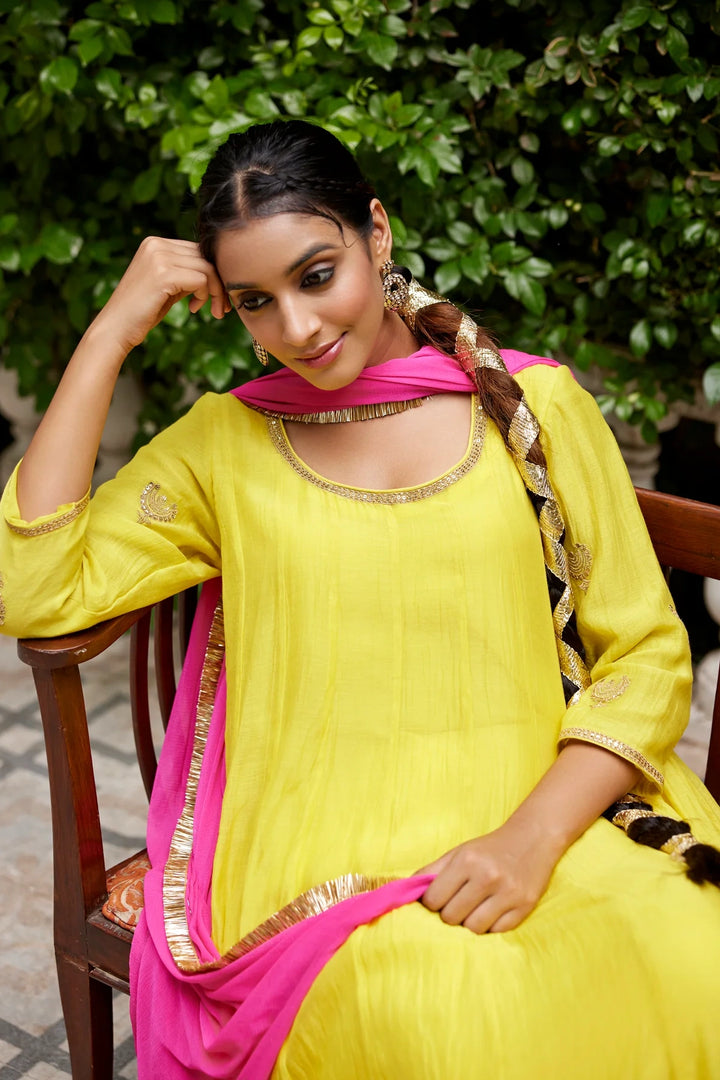 Lime Yellow Anrakali