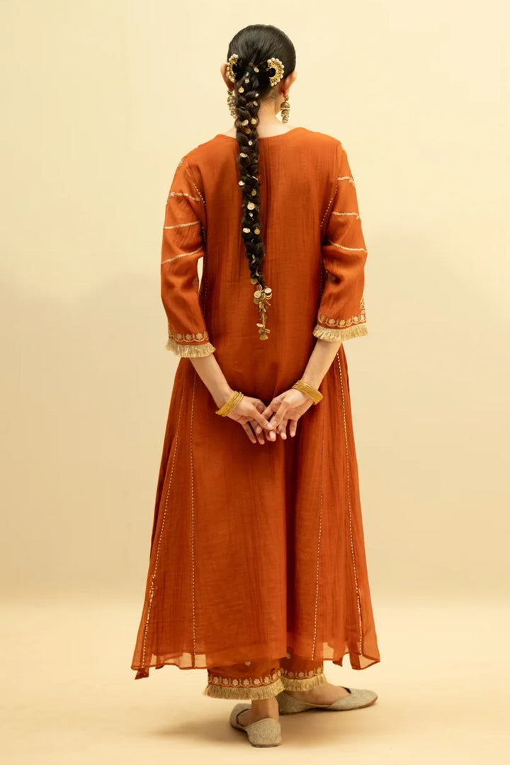 Chaandbali Mul Chanderi Aline Kurta Set
