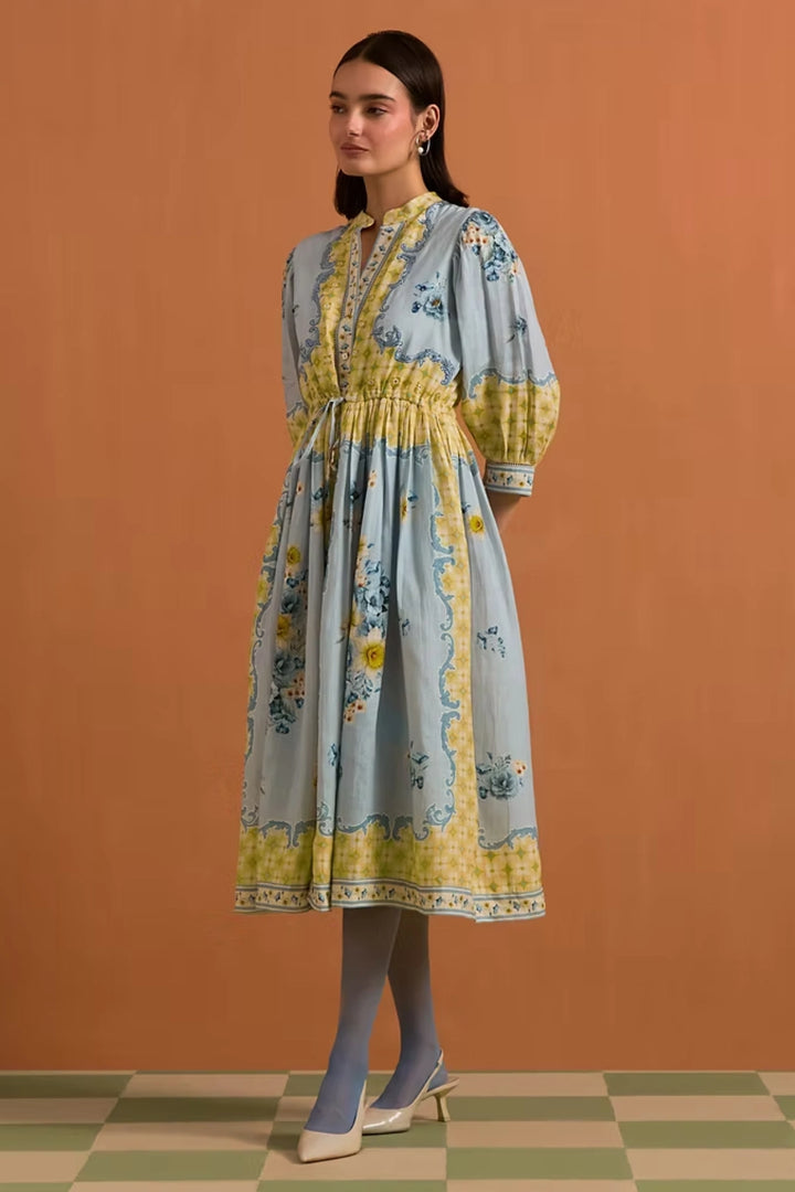 Verdant String Dress- Sky Blue