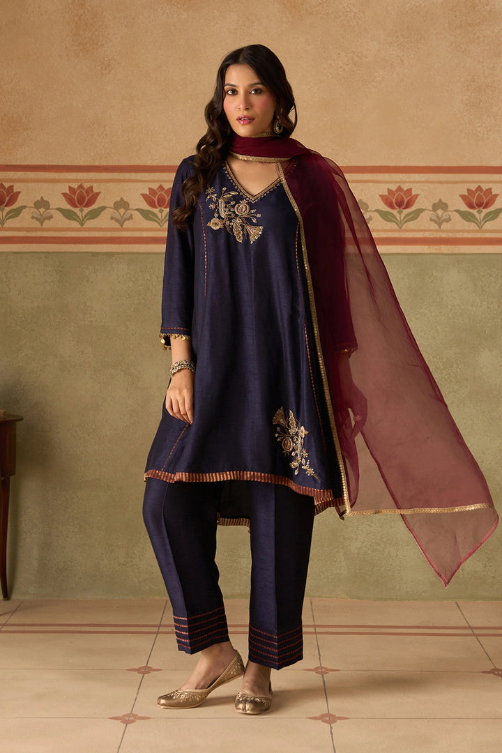 Navy Blue Kurta Set