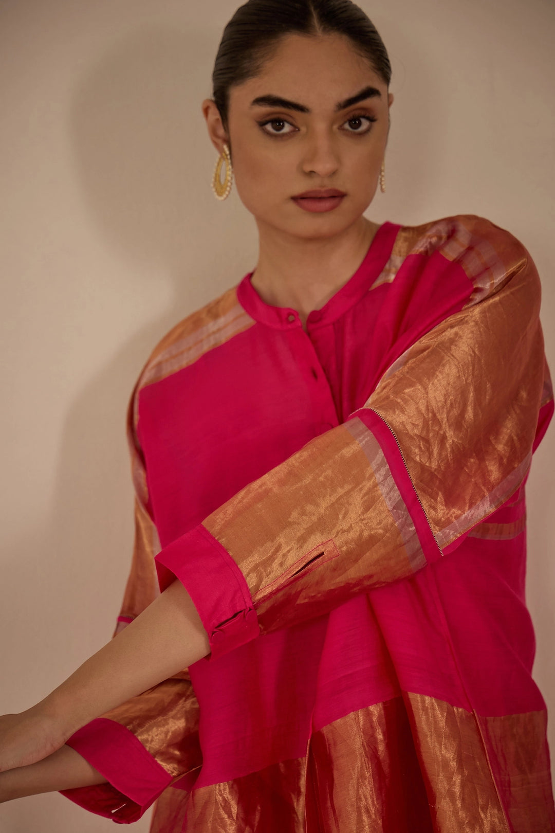 Pink Tissue Kimono Set