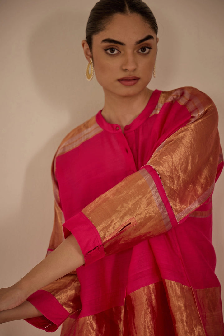 Pink Tissue Kimono Set