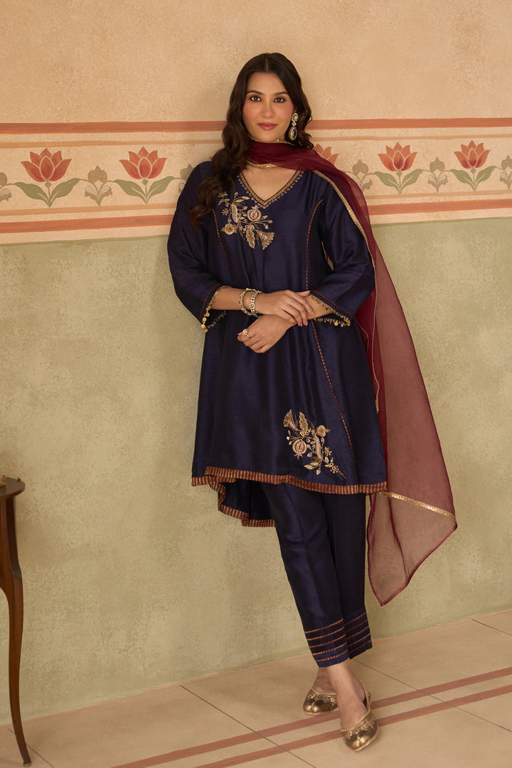 Navy Blue Kurta Set
