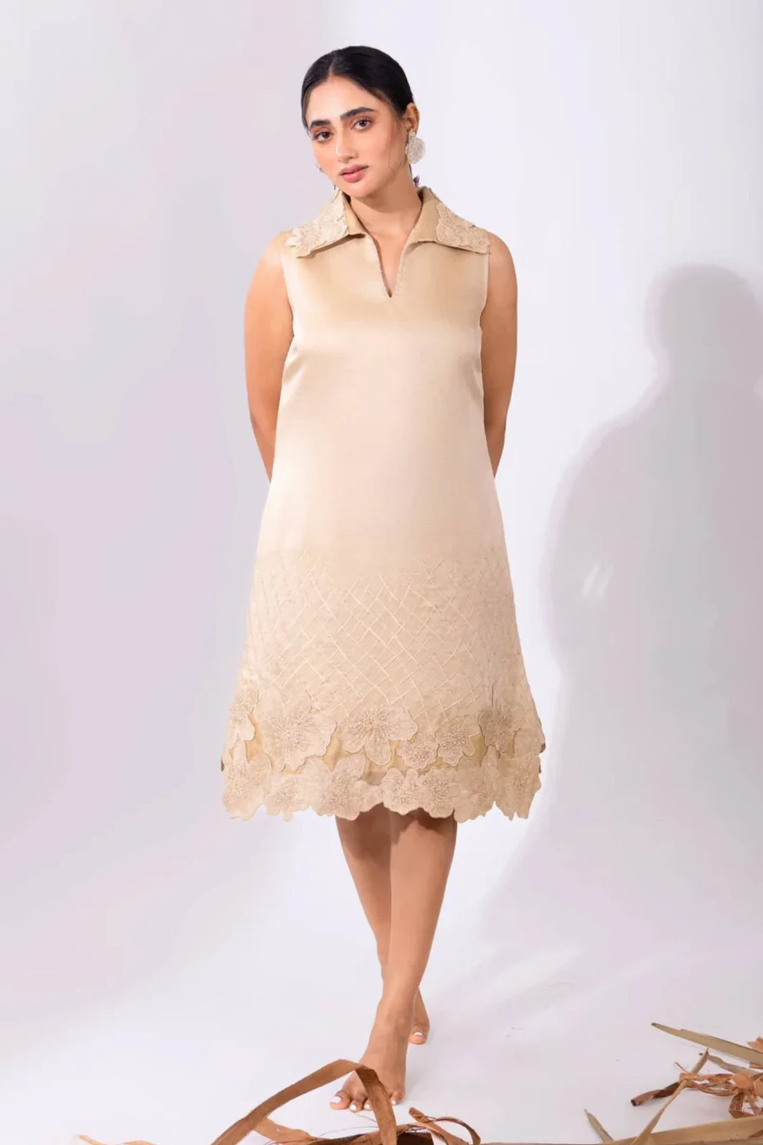 Beige Shift Dress