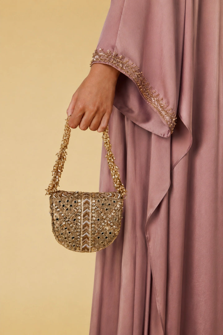 Rangrez Mini Flapover Clutch – Vintage Gold