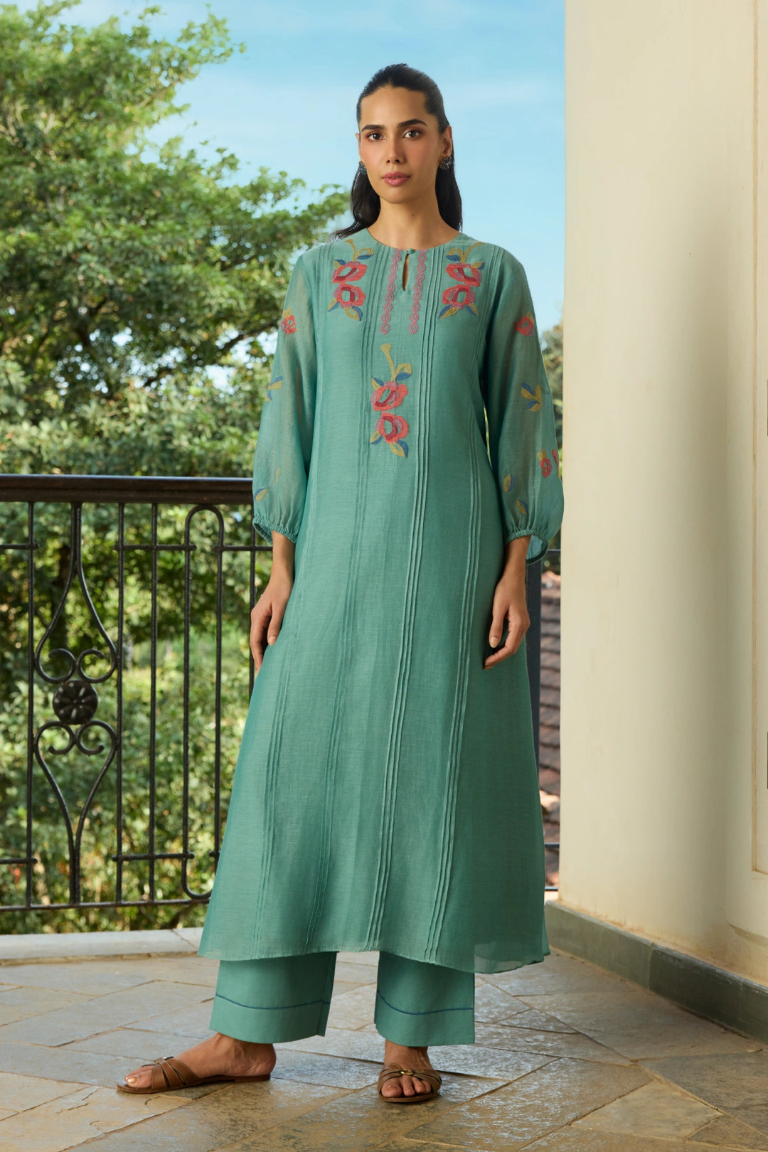 Aqua Applique Co-ord Set