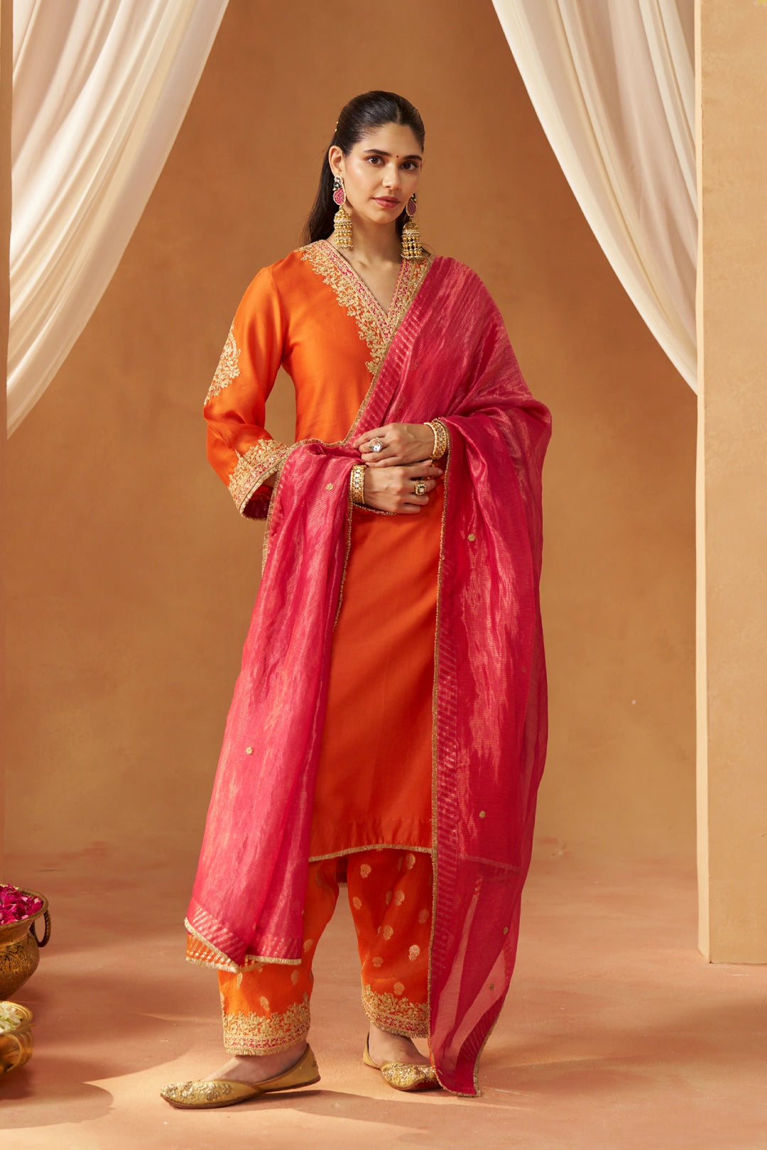Liana Burnt Chauga with Salwar and Dupatta