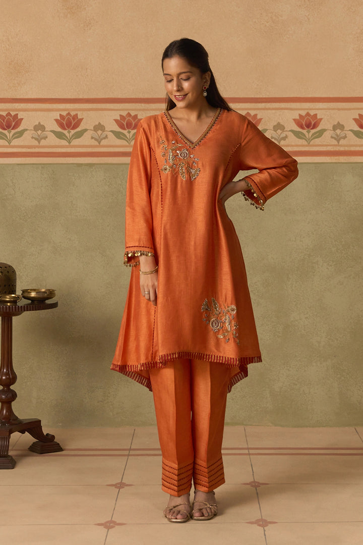 Orange Kurta Set
