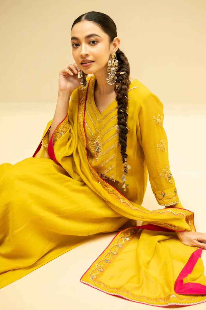 Jhoomar Mul Chanderi Aline Kurta Set