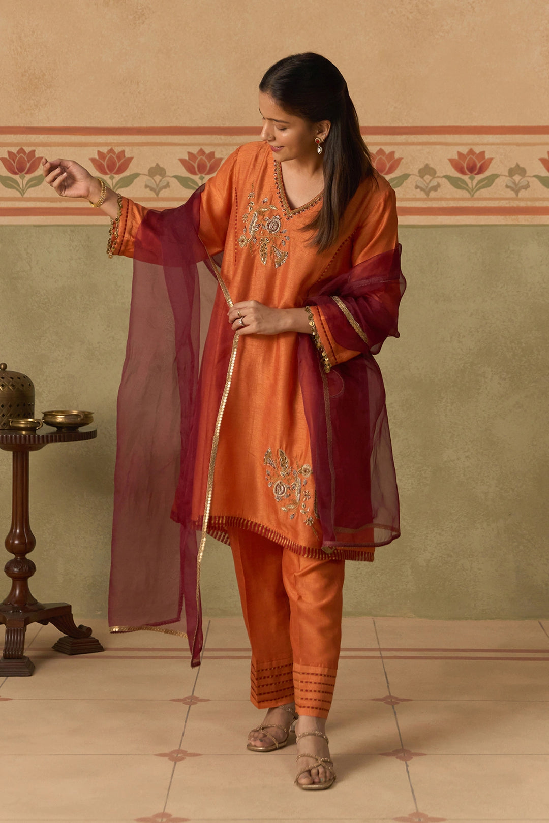 Orange Kurta Set