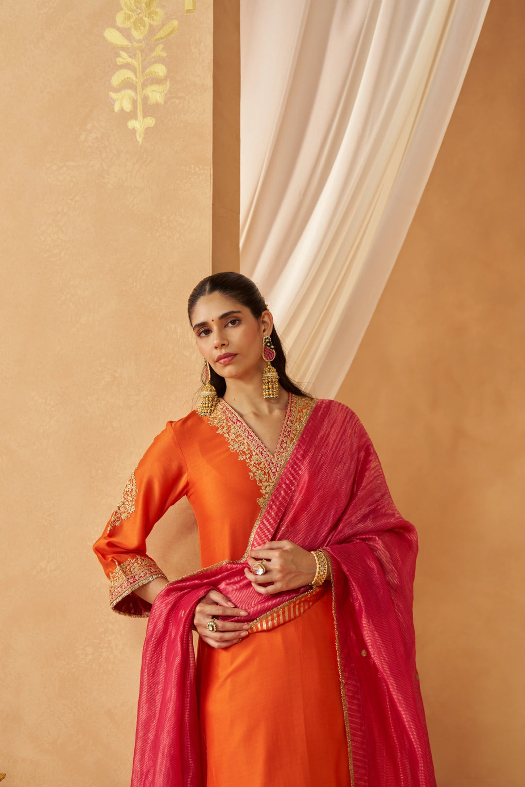 Liana Burnt Chauga with Salwar and Dupatta