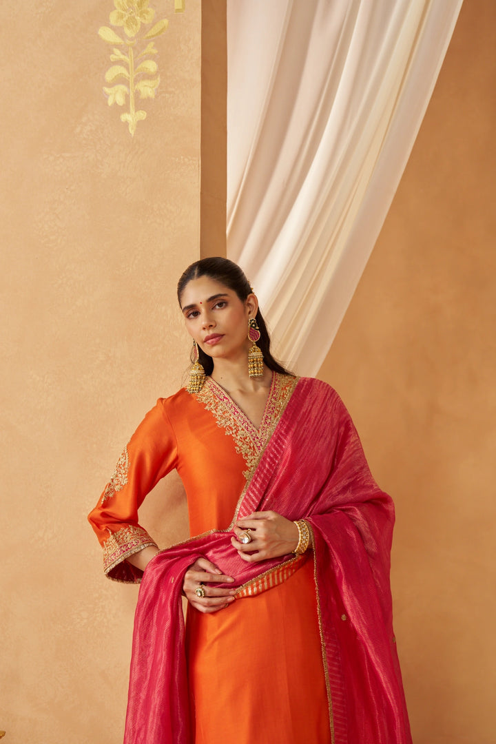 Liana Burnt Chauga with Salwar and Dupatta