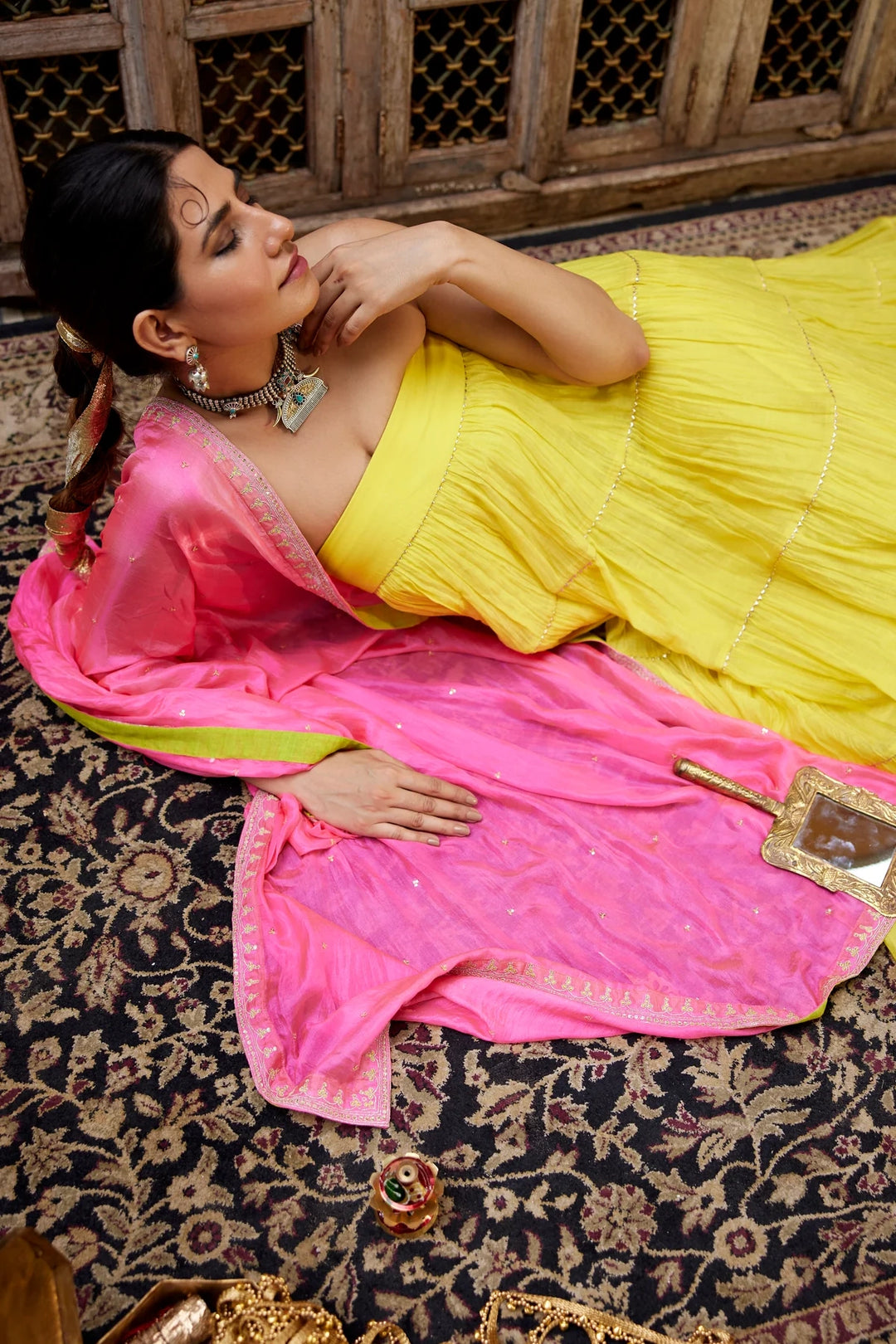Lime yellow tube Gown