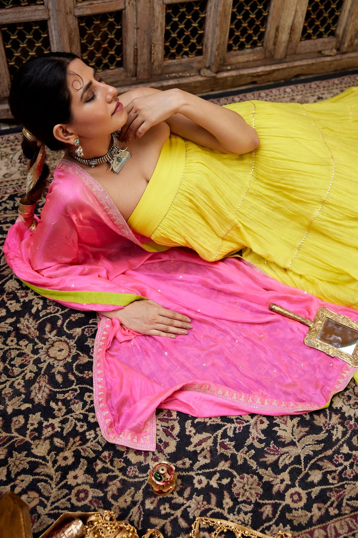 Lime yellow tube Gown