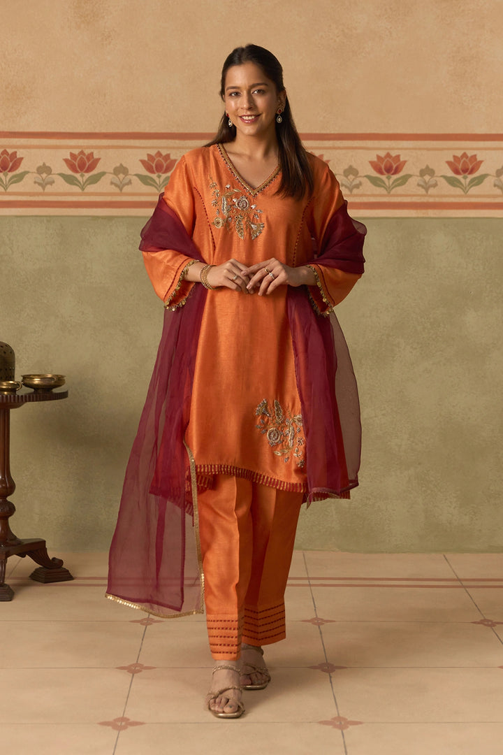 Orange Kurta Set