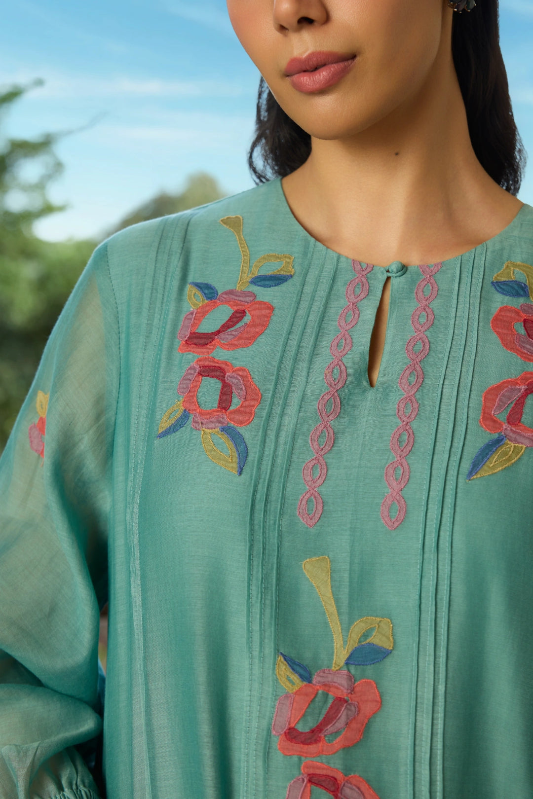 Aqua Applique Co-ord Set