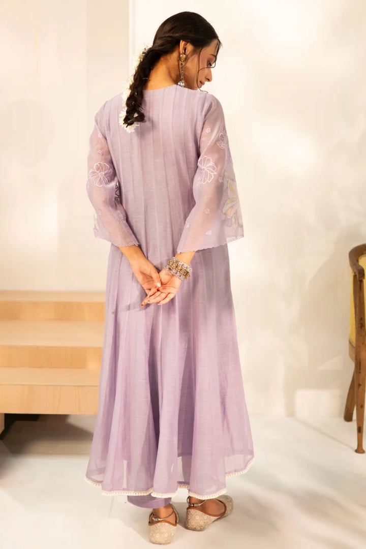 Zara Mul Chanderi Anarkali Set