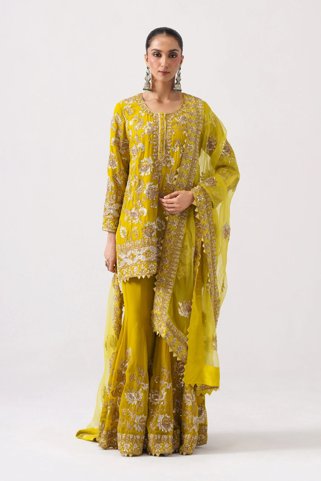 Zaar Bagh - Sharara Set - Mustard Yellow