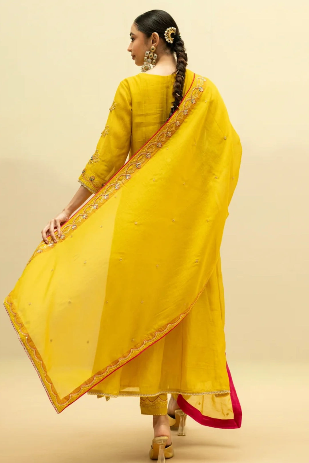 Jhoomar Mul Chanderi Aline Kurta Set