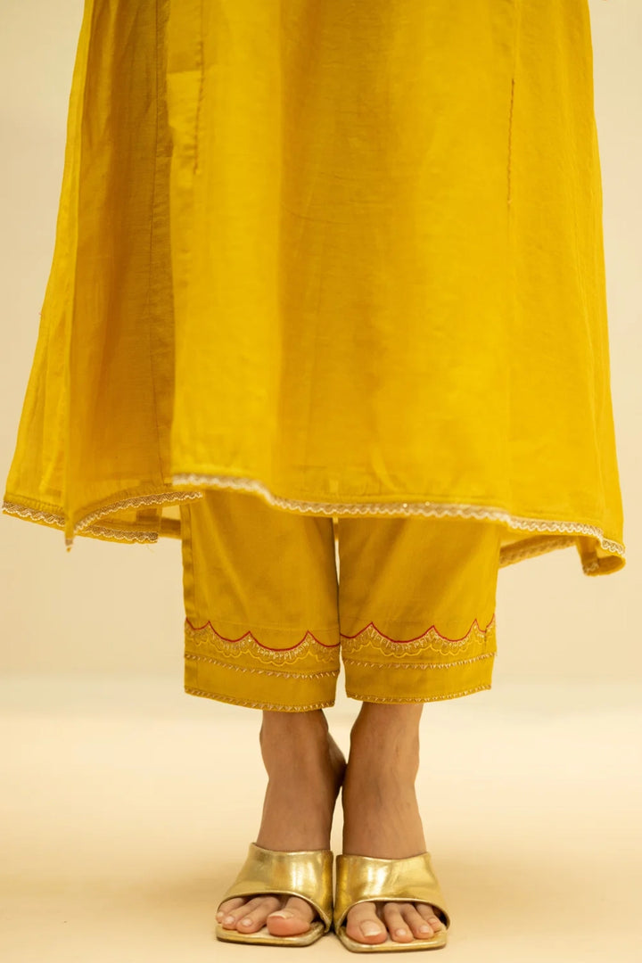 Jhoomar Mul Chanderi Aline Kurta Set