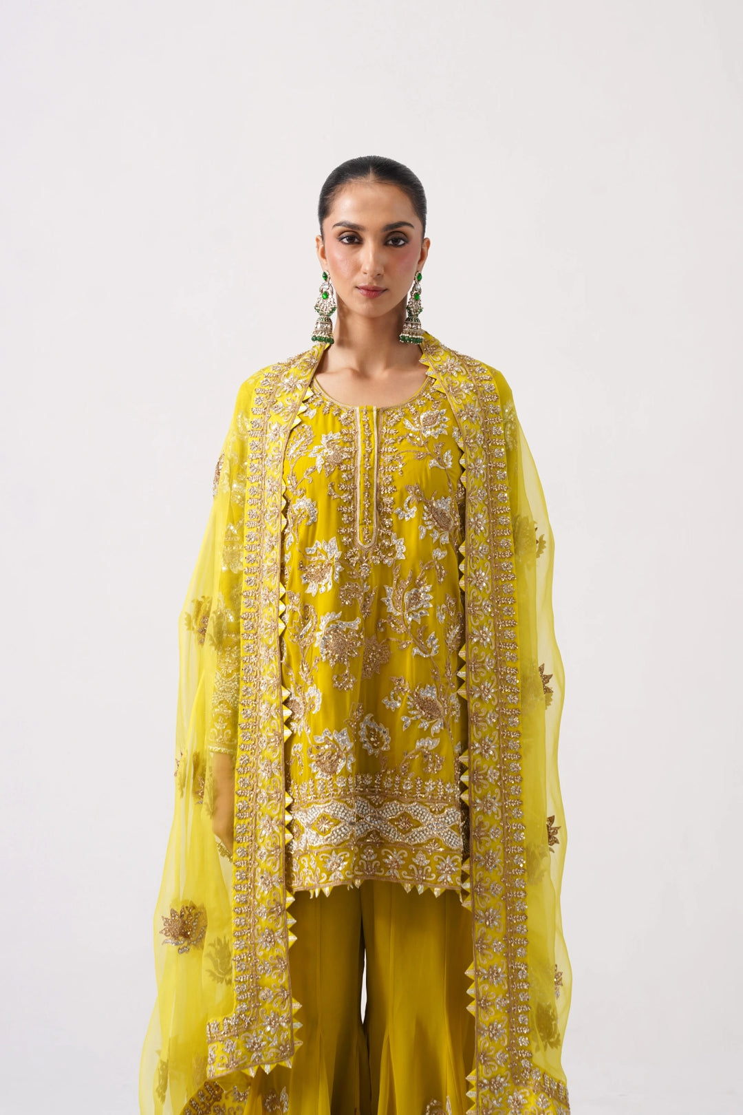 Zaar Bagh - Sharara Set - Mustard Yellow