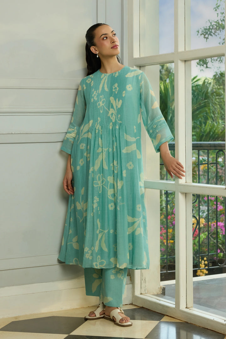 Aqua Pintuck Co-ord Set
