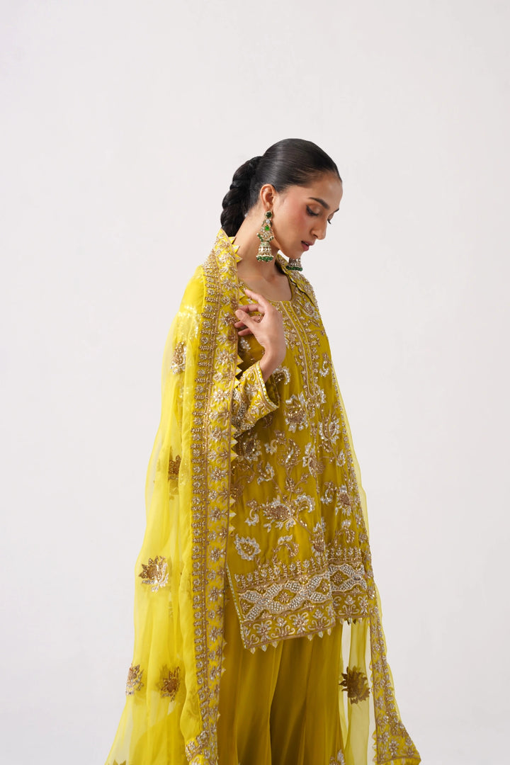 Zaar Bagh - Sharara Set - Mustard Yellow