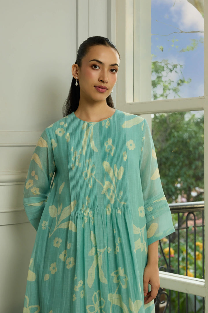 Aqua Pintuck Co-ord Set