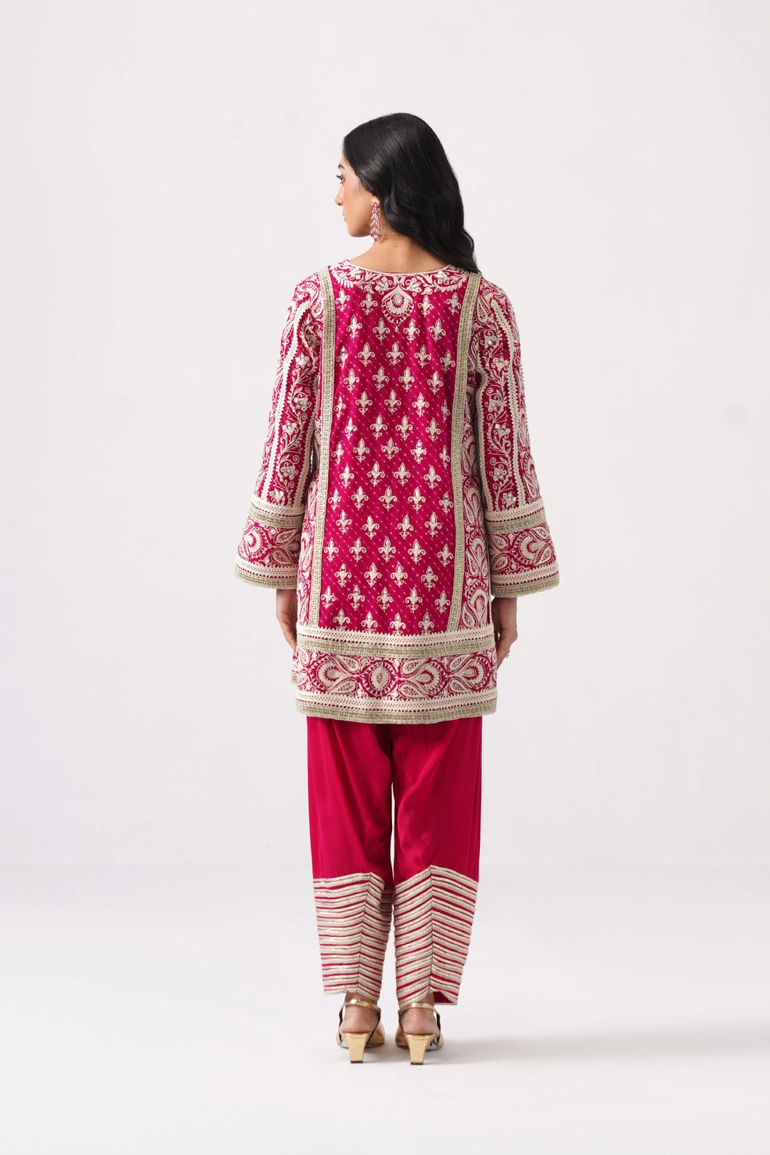 Pink Short Kurta Set