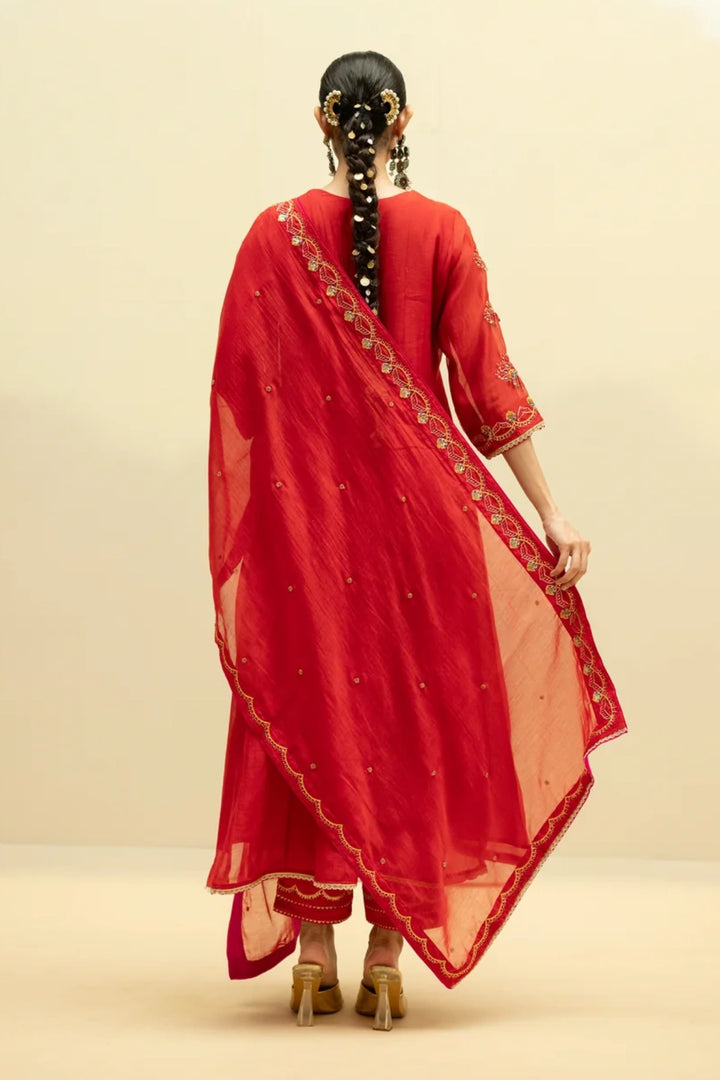 Jhoomar Mul Chanderi Aline Kurta Set