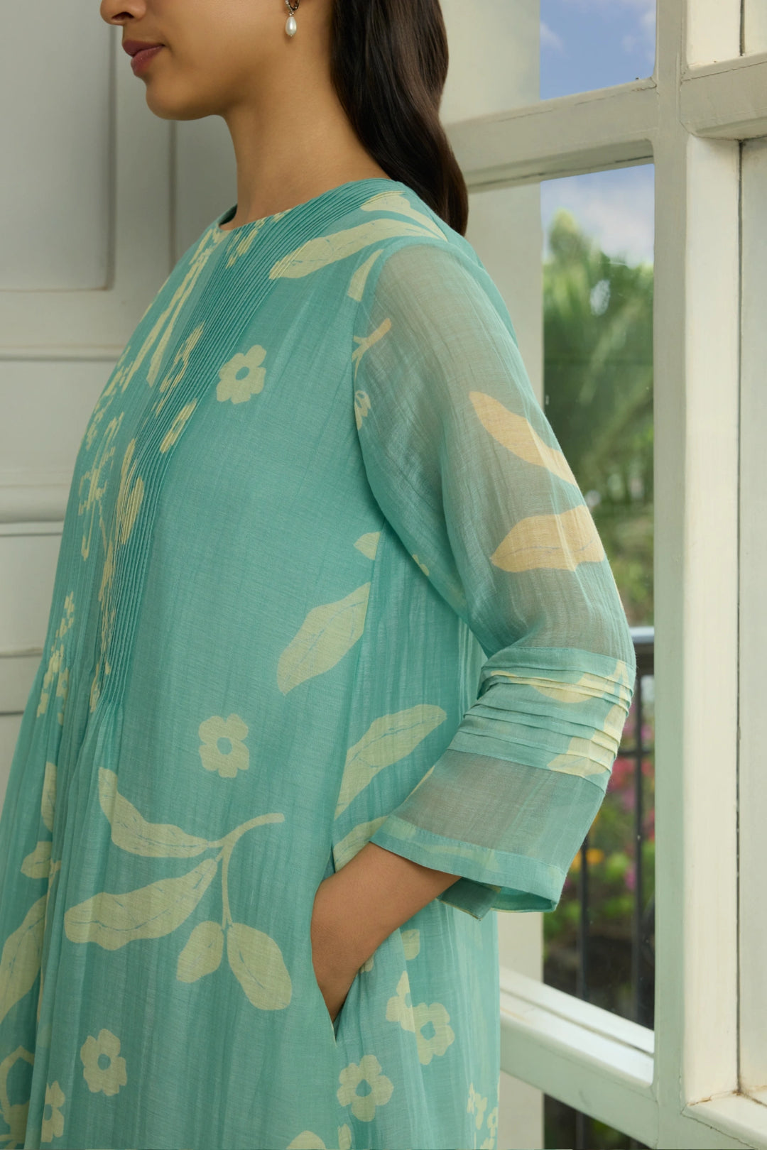 Aqua Pintuck Co-ord Set