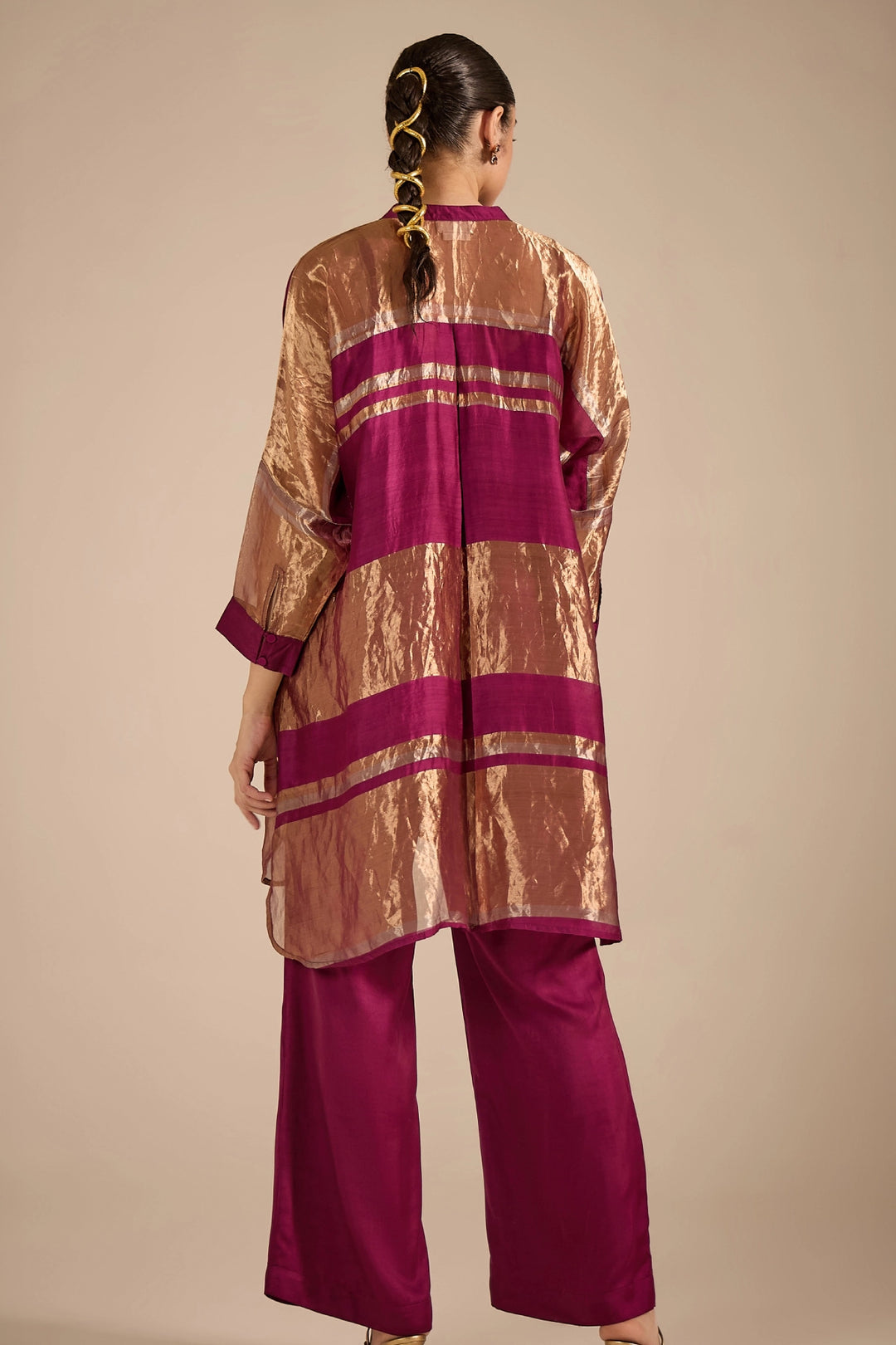 Purple Tissue Kimono Set